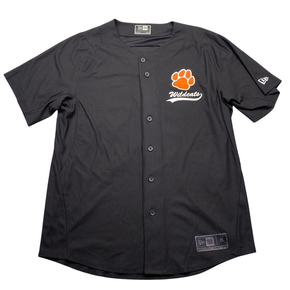 New Era Wildcats Seniors‎ 23 Baseball Jersey Black Orange Mesh Mens Medium